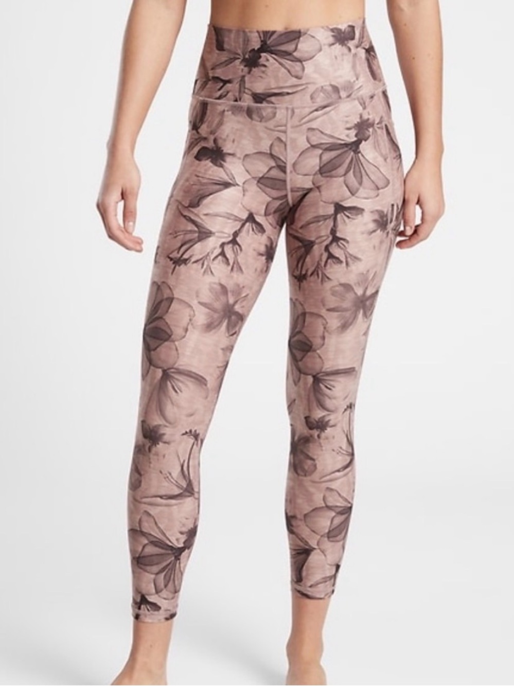 Athleta Salutation Stash Pocket II 7/8 Printed Leggings Hearth Rose